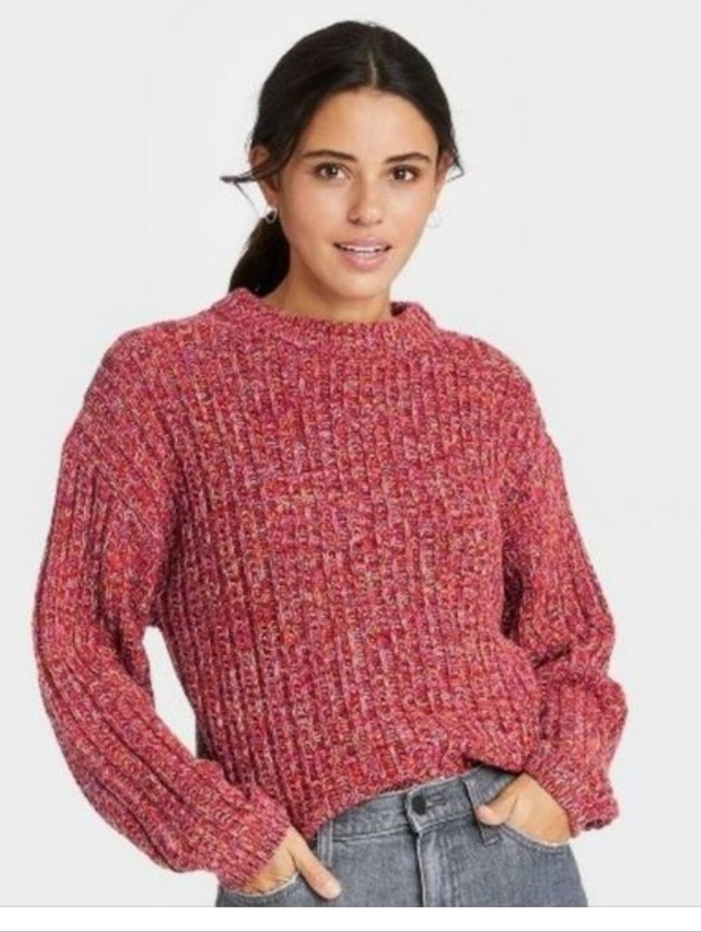 Universal Thread Women's Crewneck Long Sleeve Red Sweater Size XL